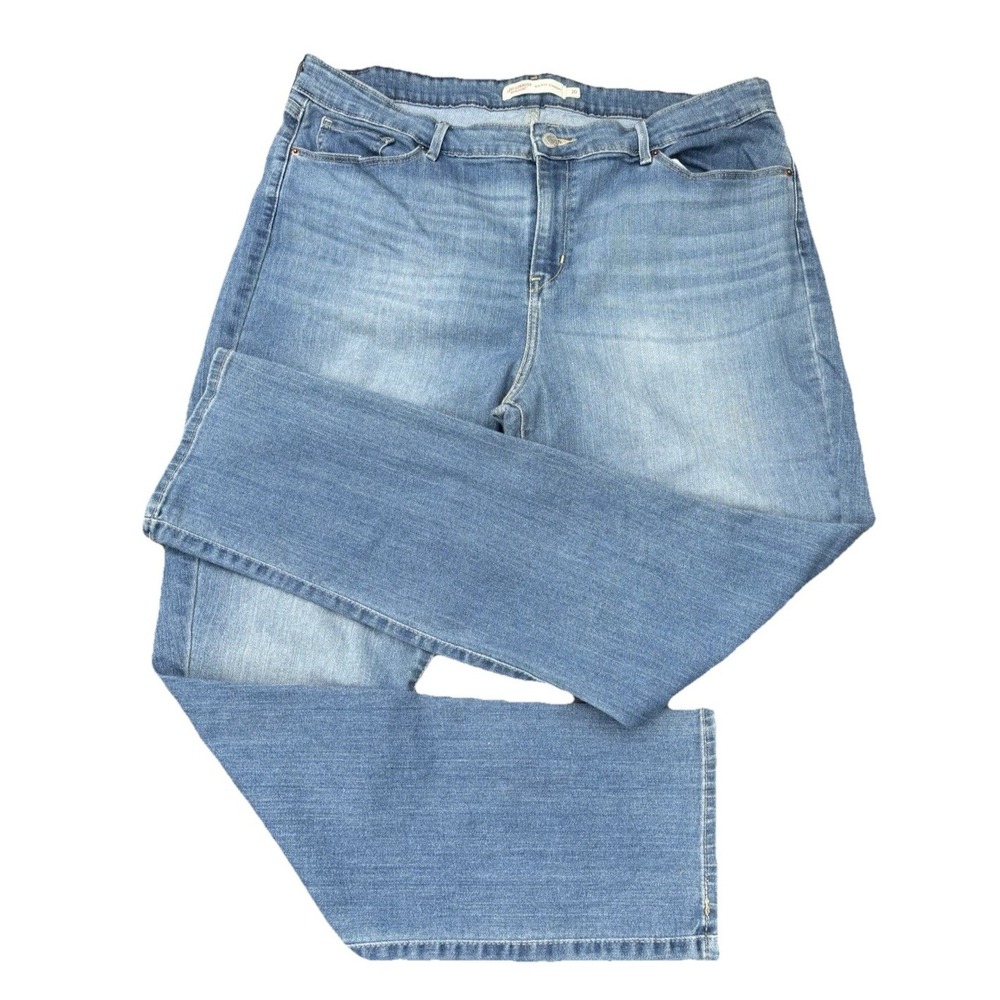 Levi's Signature Size 20 Womens Straight Stretch Blue Denim Medium Wash Mid Rise